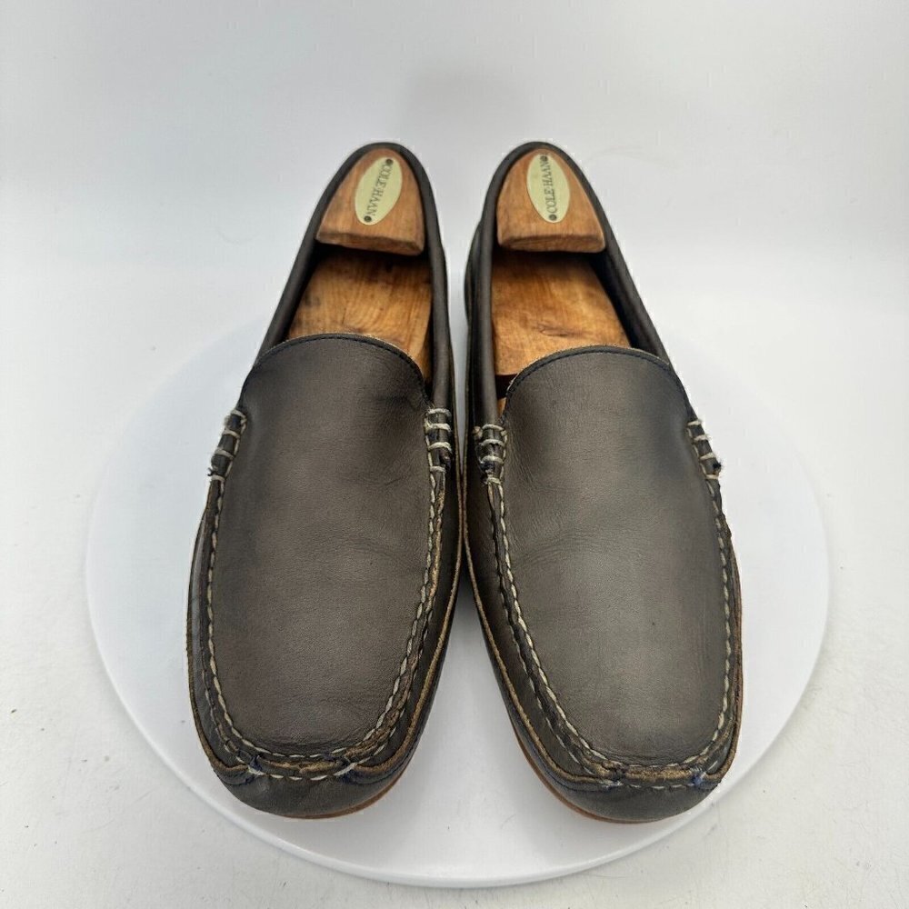 Allen Edmonds Interstate 90 Men Sz 9 Brown Leather Driving Moccasin Dress Shoes